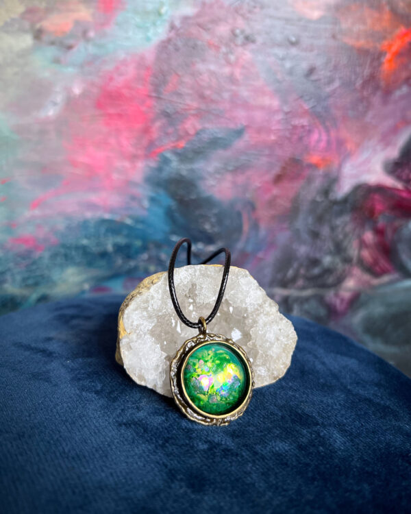 Cosmic hand-painted pendant necklace no. 1