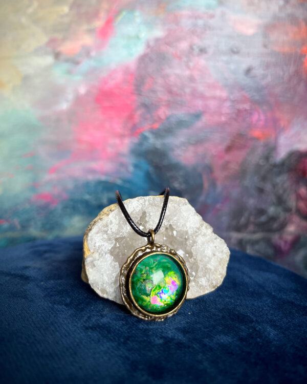 Cosmic hand-painted pendant necklace no. 1 - Image 2
