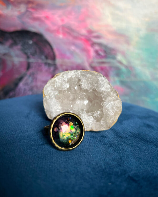 Cosmic hand-painted ring no.2