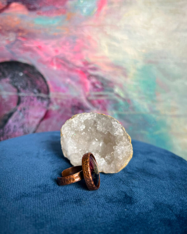 Cosmic hand-painted ring no.3 - Image 2
