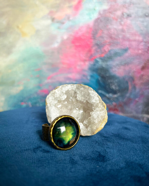 Cosmic hand-painted ring no.4 - Image 2