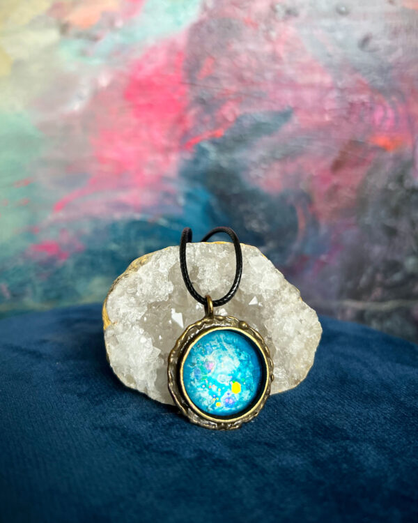 Cosmic hand-painted pendant necklace no. 2