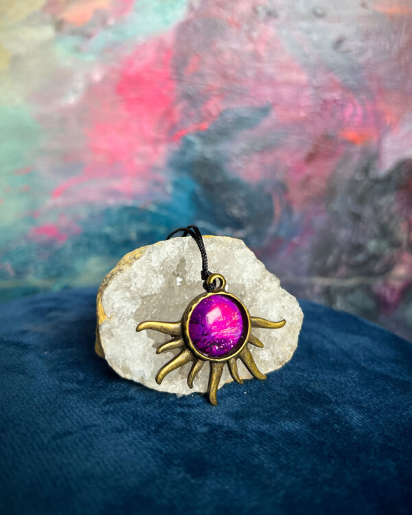 Cosmic hand-painted pendant necklace no. 4