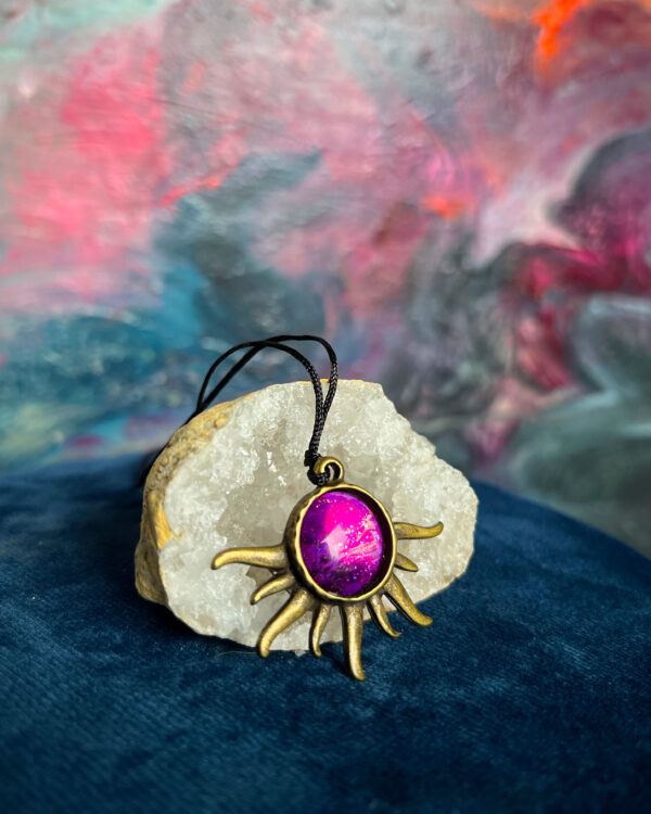Cosmic hand-painted pendant necklace no. 4 - Image 2