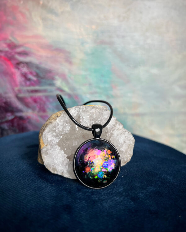 Cosmic hand-painted pendant necklace no. 5