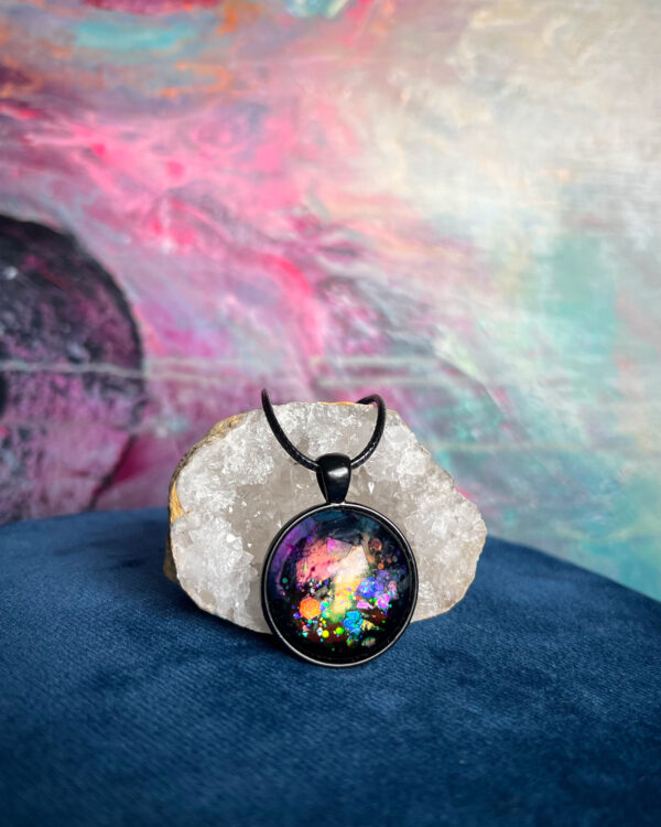 Cosmic hand-painted pendant necklace no. 5 - Image 2