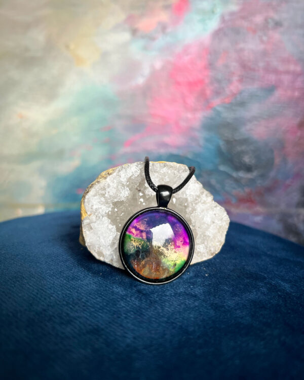 Cosmic hand-painted pendant necklace no. 6
