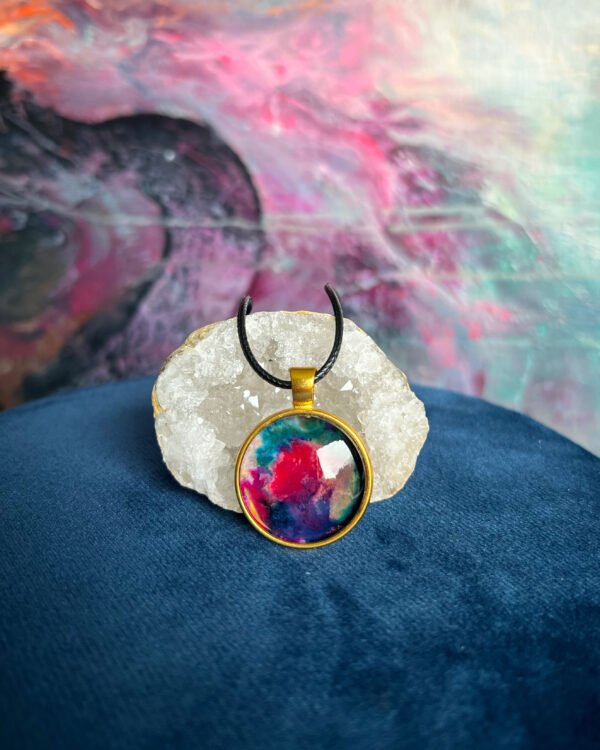 Cosmic hand-painted pendant necklace no. 7