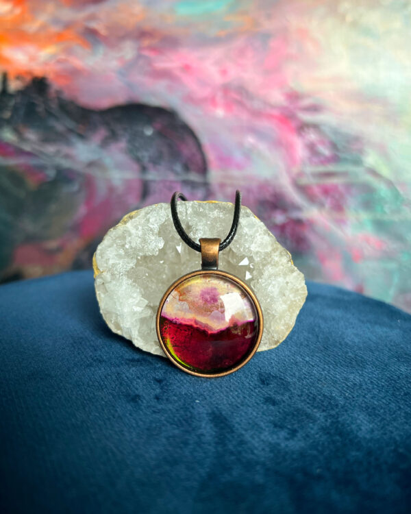Cosmic hand-painted pendant necklace no. 9 - Image 2