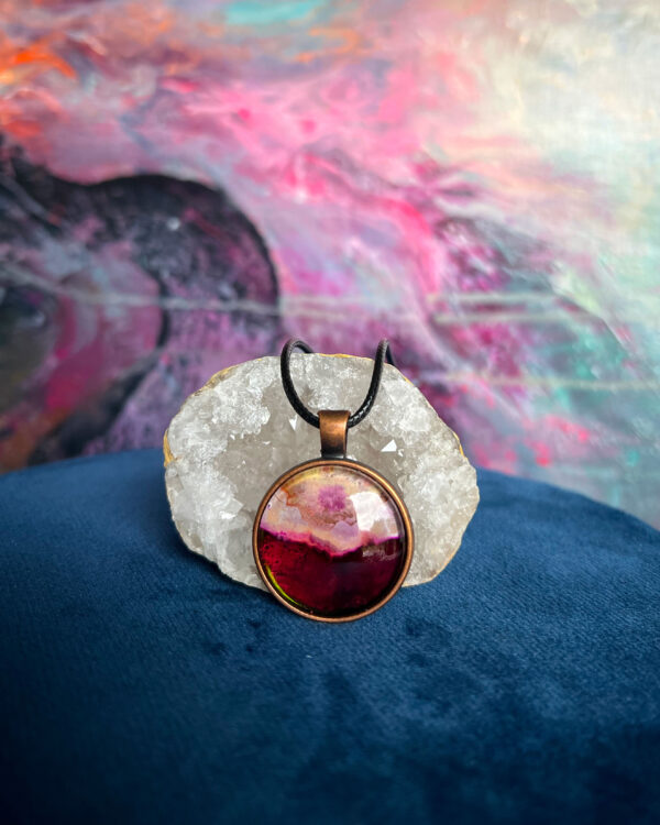 Cosmic hand-painted pendant necklace no. 9