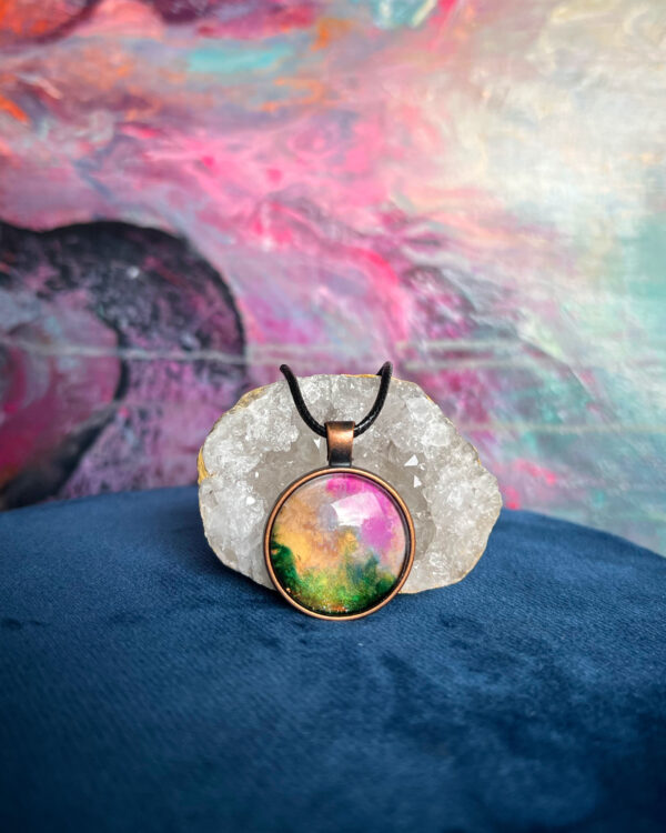 Cosmic hand-painted pendant necklace no. 12