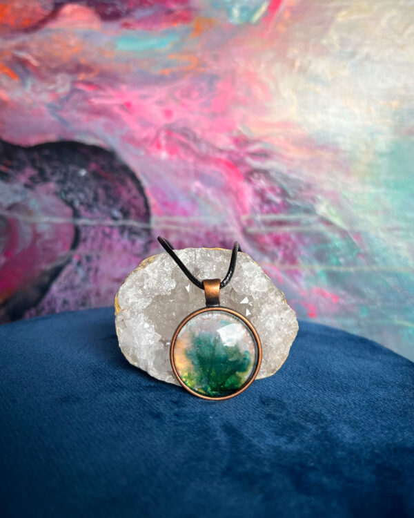 Cosmic hand-painted pendant necklace no. 17