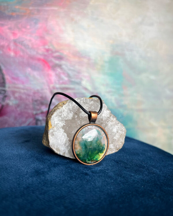 Cosmic hand-painted pendant necklace no. 17 - Image 2