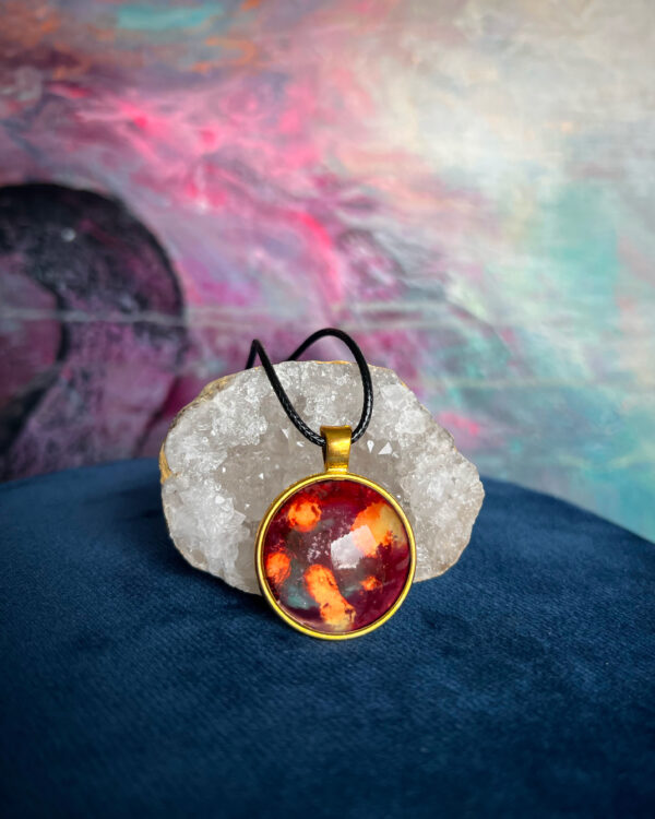 Cosmic hand-painted pendant necklace no. 16