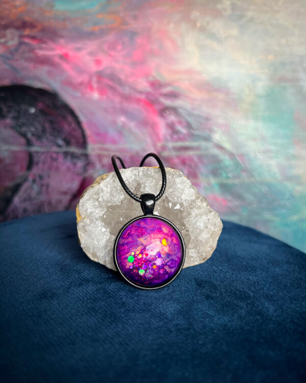 Cosmic hand-painted pendant necklace no. 8