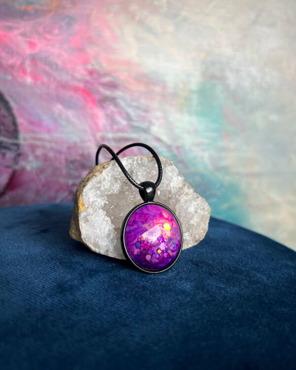 Cosmic hand-painted pendant necklace no. 8 - Image 2