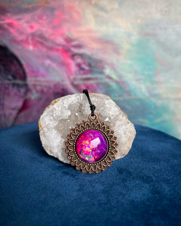Cosmic hand-painted pendant necklace no. 14