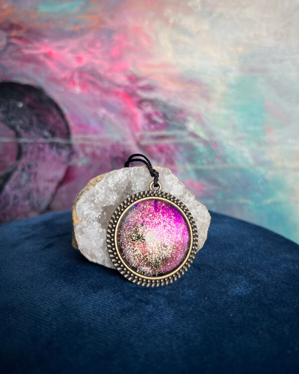 Cosmic hand-painted pendant necklace no. 15
