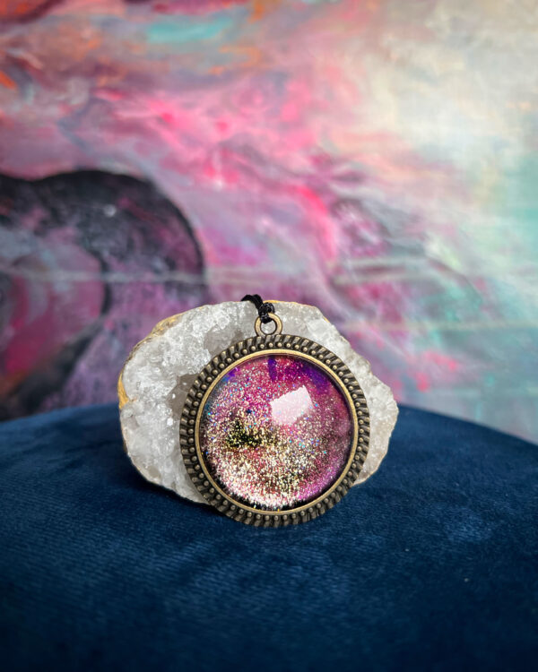 Cosmic hand-painted pendant necklace no. 15 - Image 2