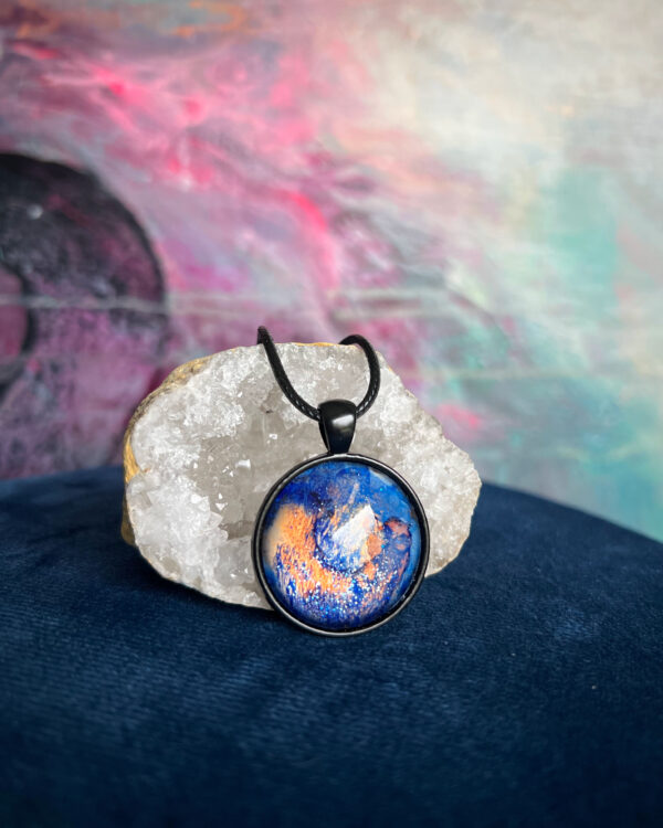 Cosmic hand-painted pendant necklace no. 13