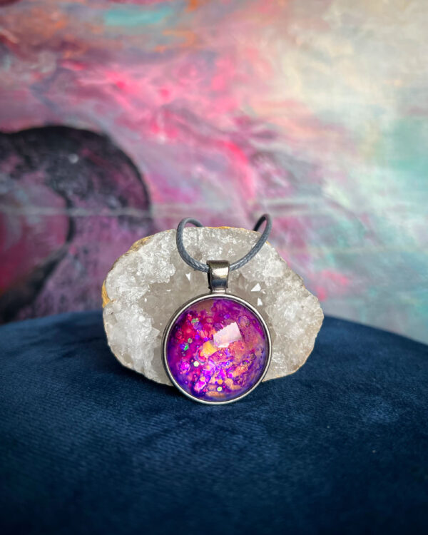 Cosmic hand-painted pendant necklace no. 10