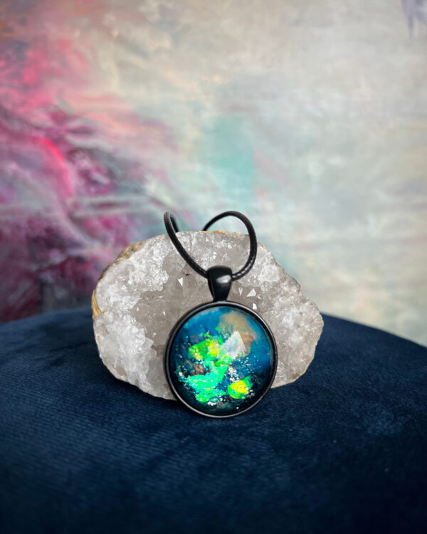 Cosmic hand-painted pendant necklace no. 11