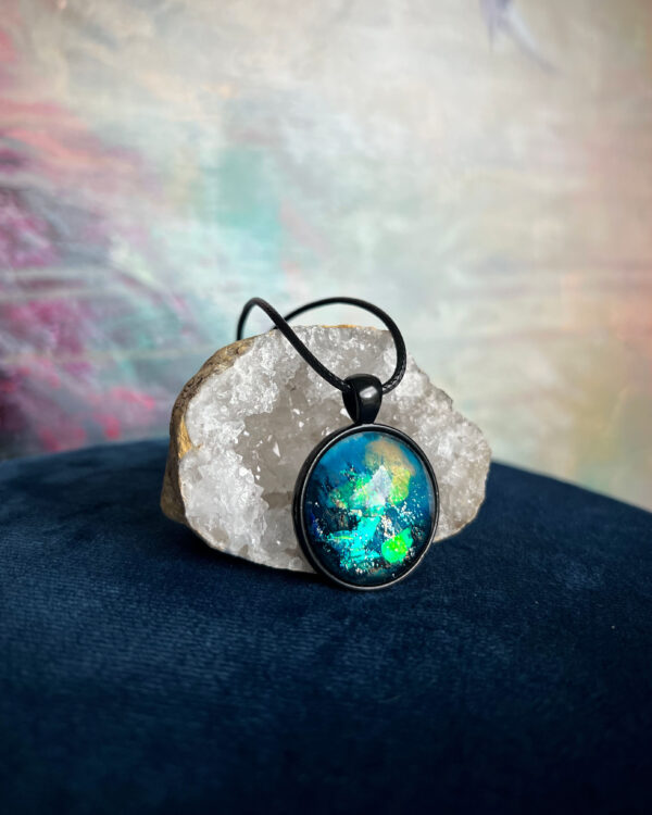 Cosmic hand-painted pendant necklace no. 11 - Image 2