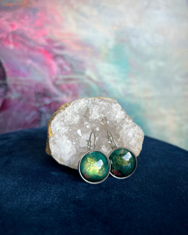 Cosmic hand-painted earrings no.1 - Image 2