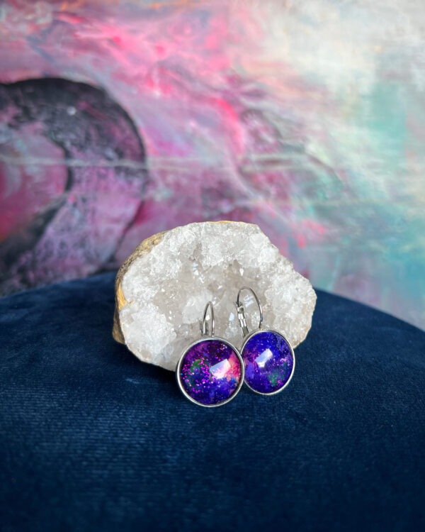 Cosmic hand-painted earrings no.2 - Image 2