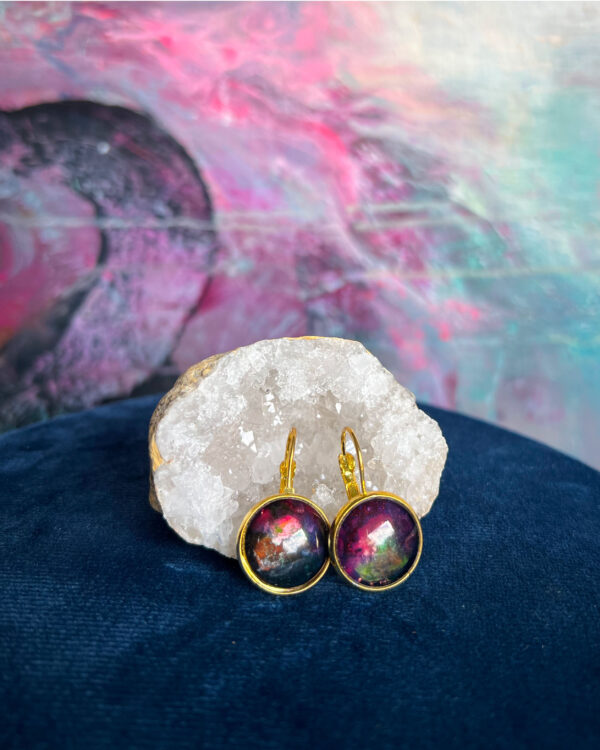 Cosmic hand-painted earrings no.3
