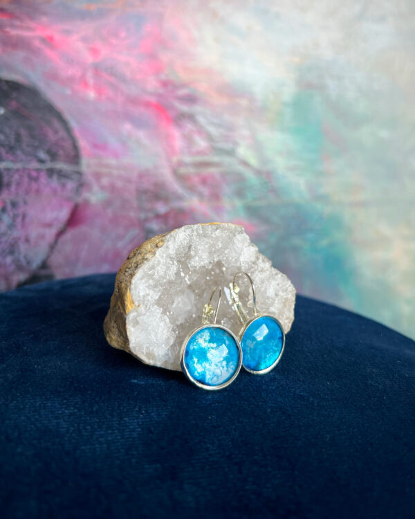 Cosmic hand-painted earrings no.6 - Image 2