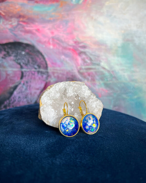 Cosmic hand-painted earrings no.7