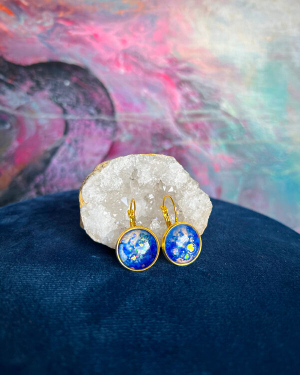 Cosmic hand-painted earrings no.7 - Image 2