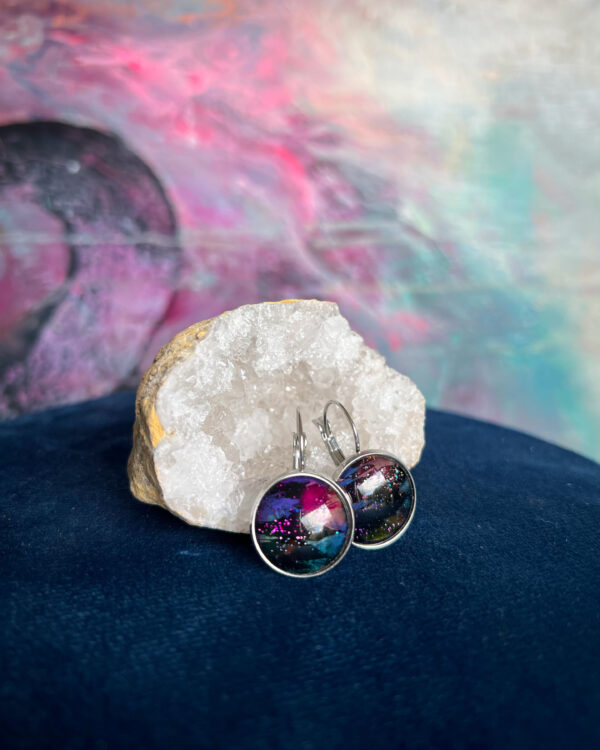 Cosmic hand-painted earrings no.9
