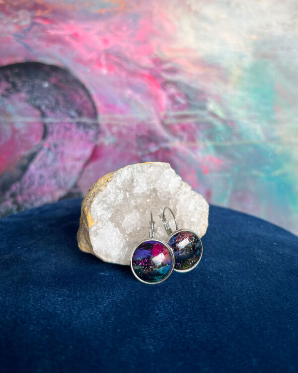 Cosmic hand-painted earrings no.9 - Image 2