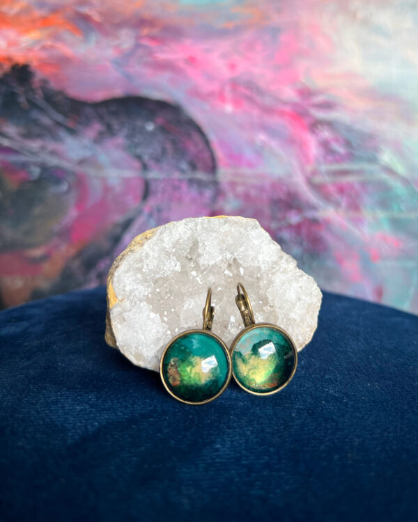 Cosmic hand-painted earrings no.10 - Image 2