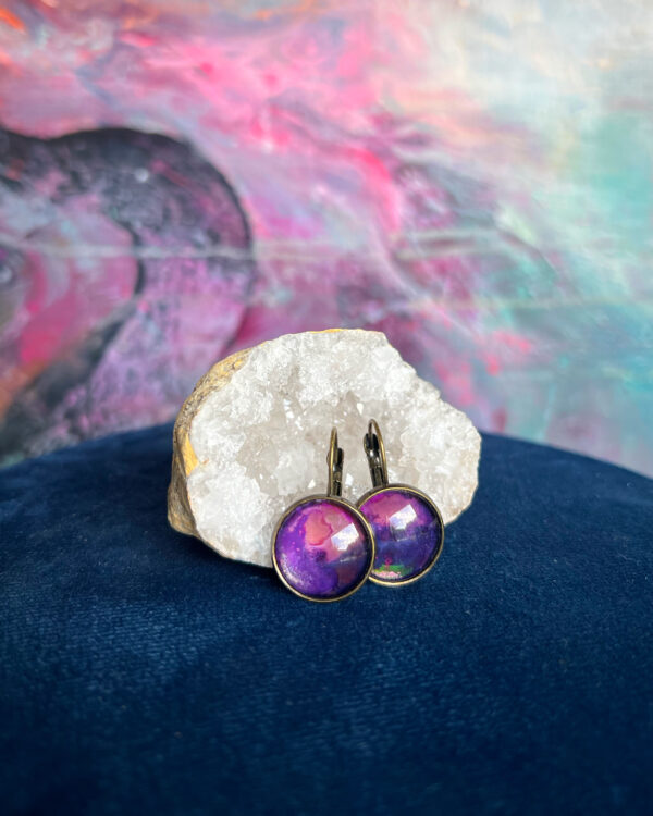 Cosmic hand-painted earrings no.11