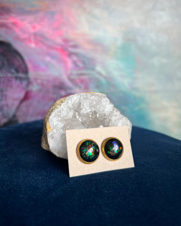 Cosmic hand-painted earrings no.13 - Image 2