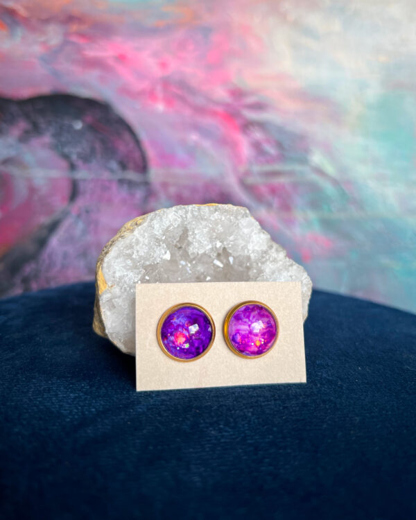 Cosmic hand-painted earrings no.14